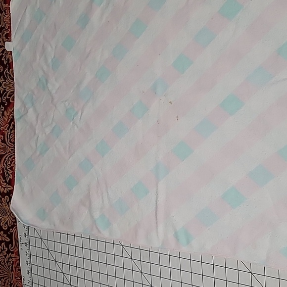 Flannel Baby Receiving Blanket, Comfort Pink, Blue, White Argyle Pattern Vintage - Picture 5 of 12